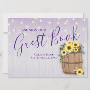 Beställning av solblommor Guest Bok Sign