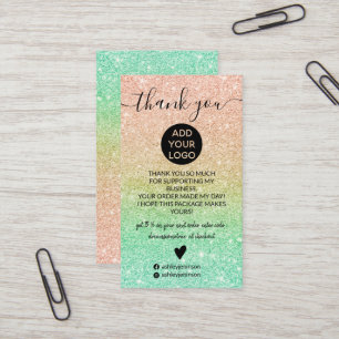 Beställning av sparkler i glitter vid myntverket i visitkort