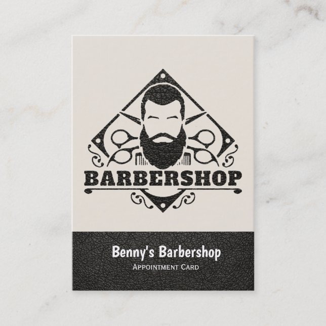 Beställning av utseende på barberaffär tidsbeställning kort (Framsida)