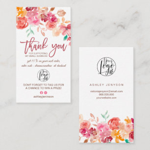 Beställning av vattenfärgsfärg för blommigt logoty visitkort
