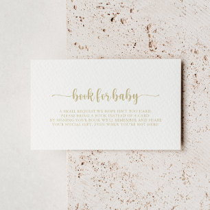 Beställning från Guld Calligraphy Baby Shower Bok Tilläggskort