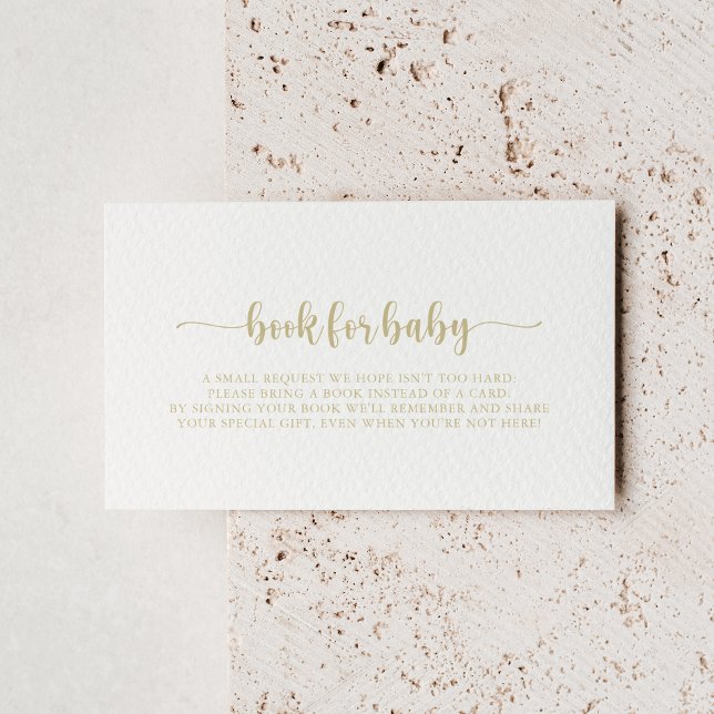 Beställning från Guld Calligraphy Baby Shower Bok Tilläggskort (Skapare uppladdad)