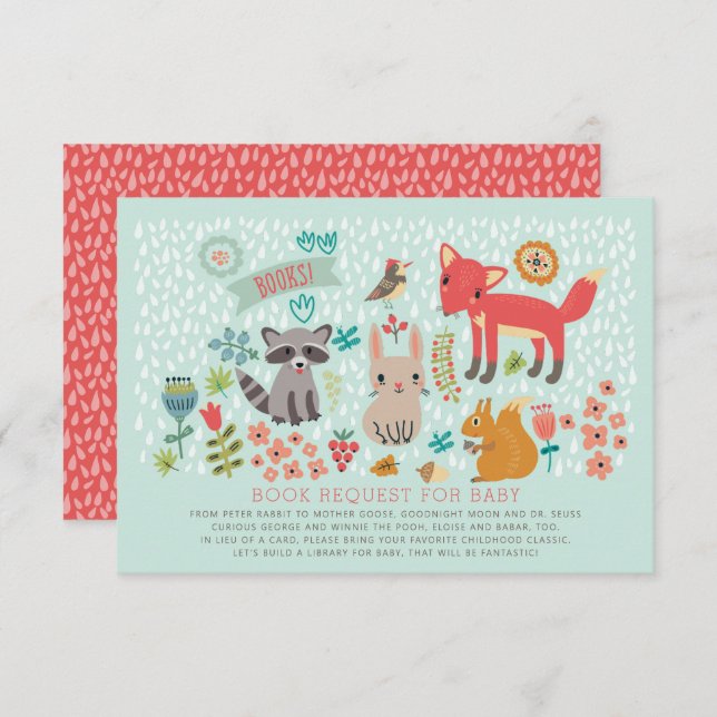 Beställning från Woodland Animals Baby Shower Bok Inbjudningar (Fram/baksida)