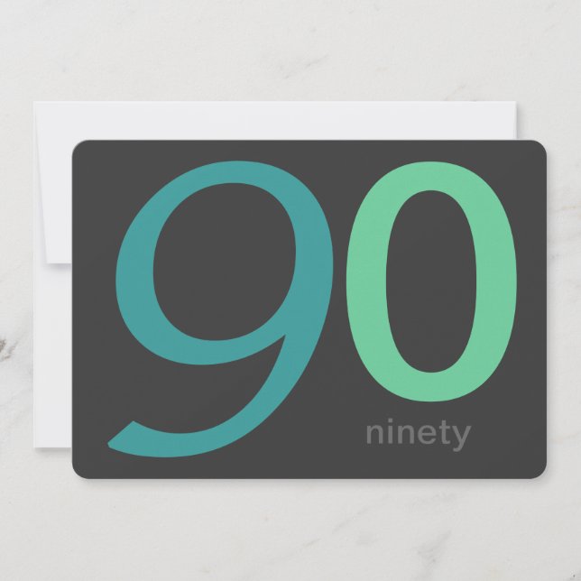 Beställnings- 90:e födelsedaginbjudan för kol och inbjudningar (Framsida)