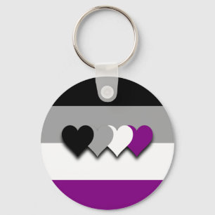 Beställnings- asexualityflagga Keychain Nyckelring