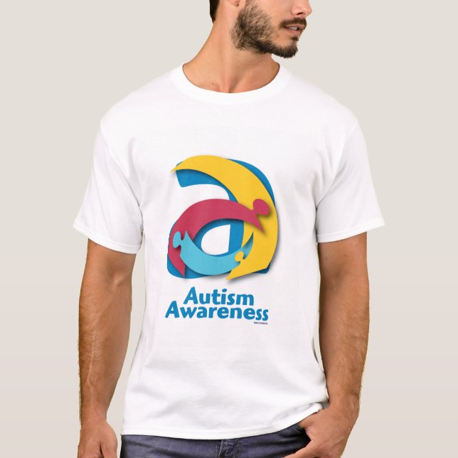 Beställnings- AutismLink "för a-" pussel Tshirt Tee (Framsida)