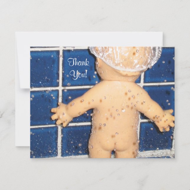 Beställnings- baby showertackkort för pojke eller tack kort (Framsida)