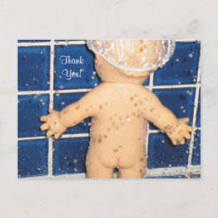 Beställnings- baby showertackkort för pojke eller vykort