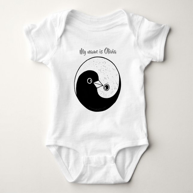 Beställnings- babybodysuitYin Yang design med T Shirt (Framsida)