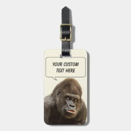 Beställnings- bagagemärkre för rolig gorilla bagagebricka