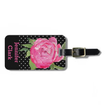 Beställnings- bagagemärkre för rosa pion