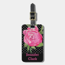Beställnings- bagagemärkre för rosa pion