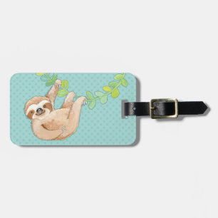 Beställnings- bagagemärkre för söt Sloth Bagagebricka