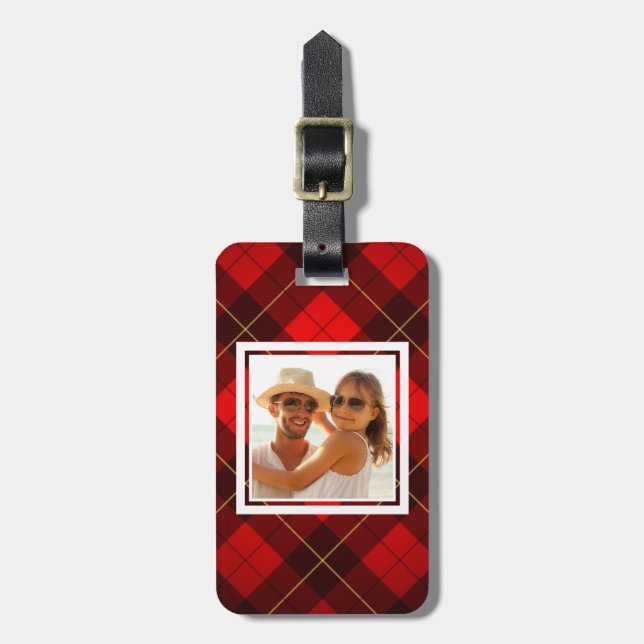Beställnings- bakgrund för fotoWallace tartan Bagagebricka (Vertikal Framsida)