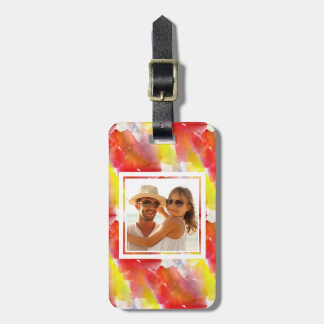 Beställnings- bakgrund för vattenfärg för bagagebricka (Vertikal Framsida)