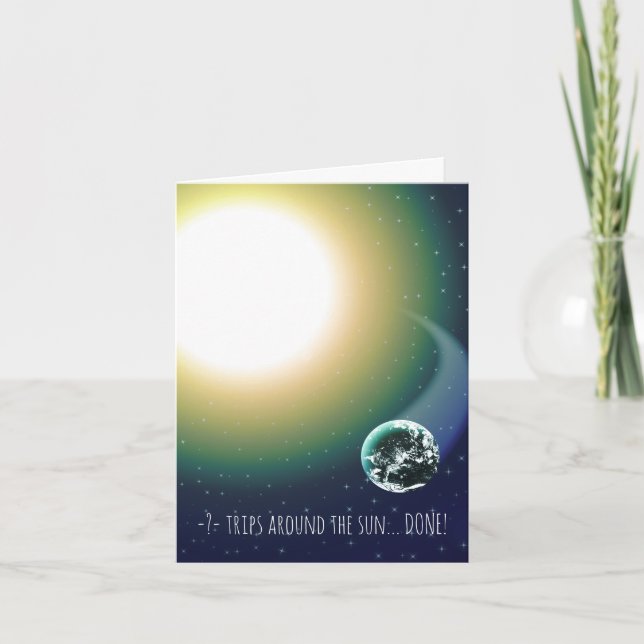 Beställnings- Bday snubblar runt om solen Kort (Framsida)