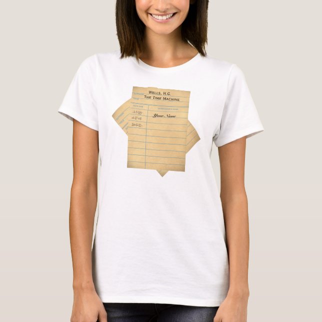 Beställnings- bibliotekbokkort t shirt (Framsida)