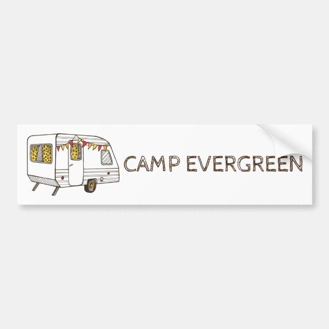 Beställnings- bildekal för souvenircamparesläp (Framsidan)