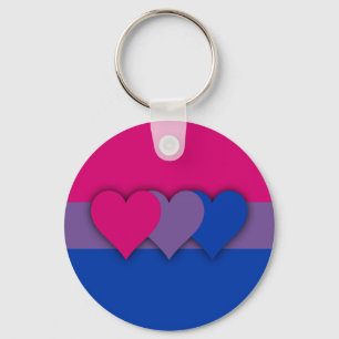 Beställnings- Bisexualityflagga Keychain Nyckelring