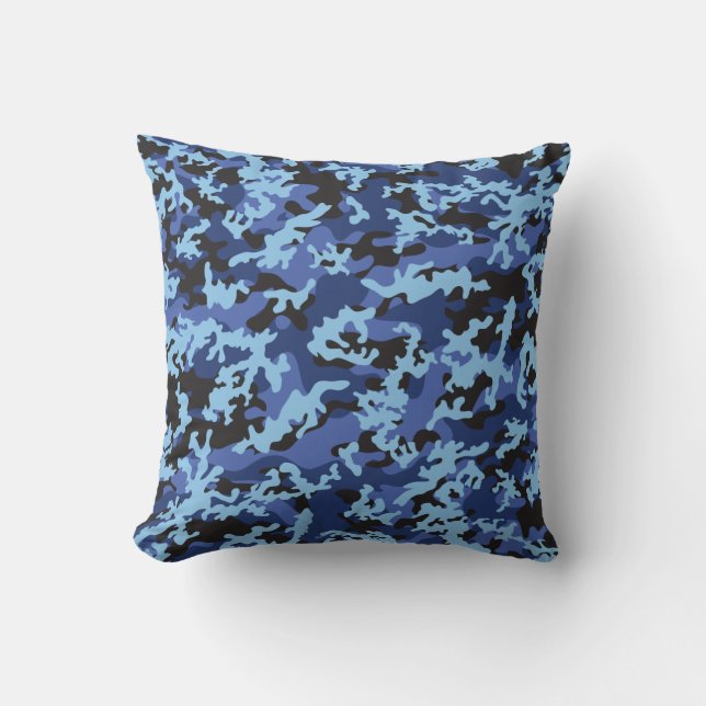 Beställnings- blått Camo kudder dämpar Kudde (Framsida)