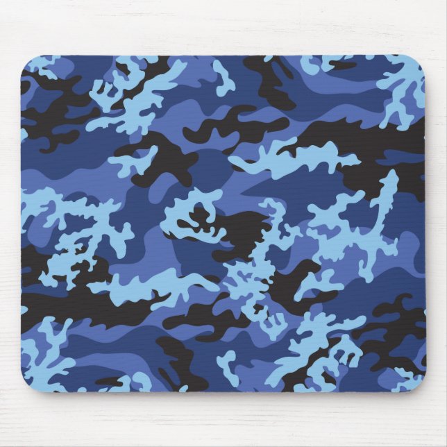 Beställnings- blått Camo Mousepad Musmatta (Framsidan)