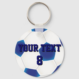 Beställnings- blåttfotbollboll Keychain Nyckelring