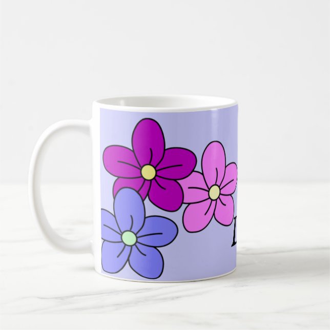 Beställnings- blommamuggar kaffemugg (Vänster)