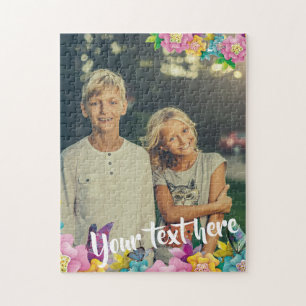 Beställnings- blommor och fjärilar för pussel
