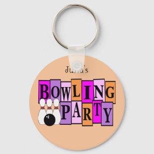 Beställnings- bowlingfödelsedagsfest för KRW Nyckelring
