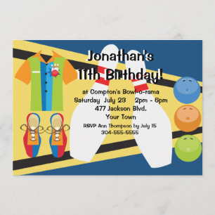 Beställnings- bowlingparty inbjudningar