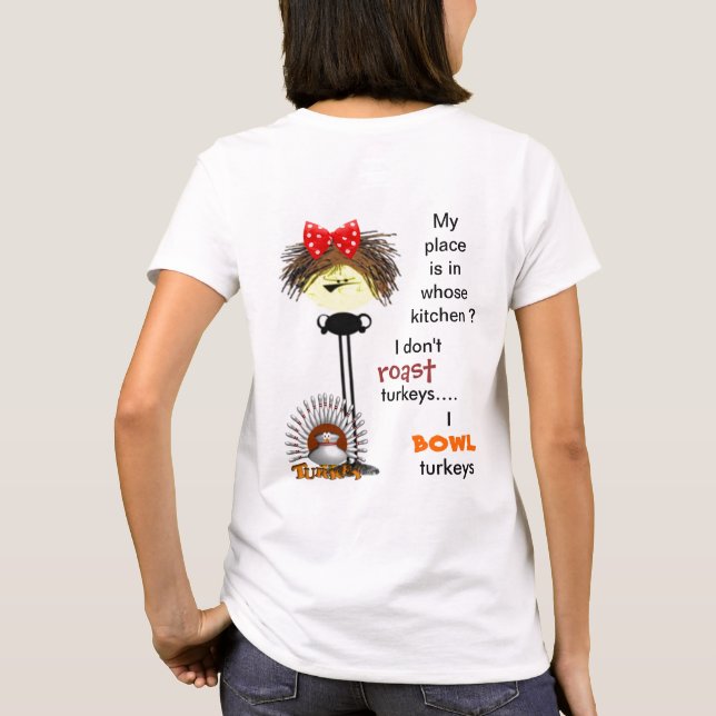 Beställnings- bowlingt-skjortor gåvor t-shirt (Baksida)