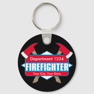 Beställnings- brandman med yxor nyckelring