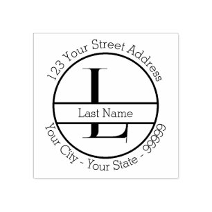Beställnings- brev "L" Monogramnamn och Stämpel