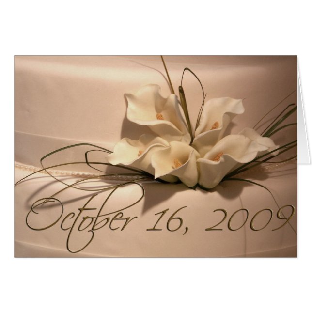 Beställnings- Callaliljatårta Hälsningskort (Framsidan Horizontal)