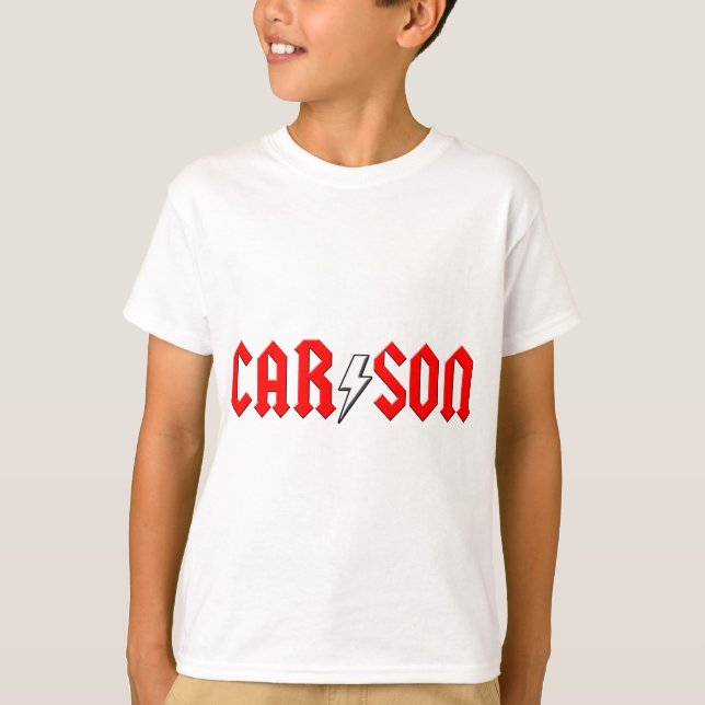 beställnings- CARSON sten - och - rulla skjortan T-shirt (Framsida)