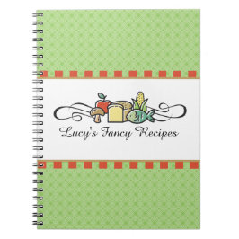 Beställnings- catering för kock för grönsak för anteckningsbok med spiral