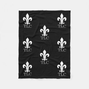 Beställnings- chic monogram fleur de lis ullfilt fleecefilt