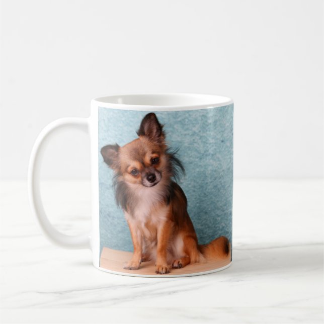 Beställnings- Chihuahuahundfoto Kaffemugg (Vänster)