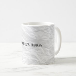 Beställnings- citationstecken på den rynkiga kaffemugg