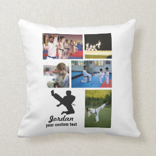 Beställnings- Collage för foto för kampsportKar Kudde