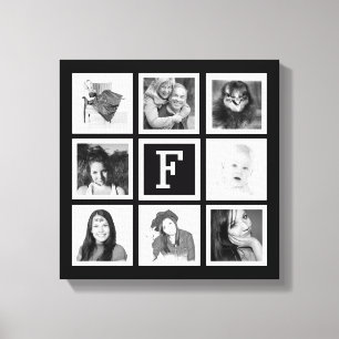 Beställnings- Collage för MonogramInstagram foto Canvastryck
