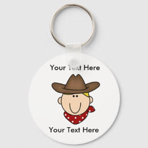 Beställnings- Cowboy blonda Keychain Nyckelring