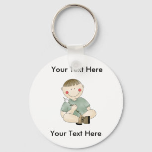 Beställnings- Cowboy som campar Keychain Nyckelring
