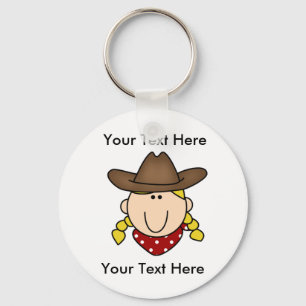 Beställnings- Cowgirlblondin Keychain Nyckelring