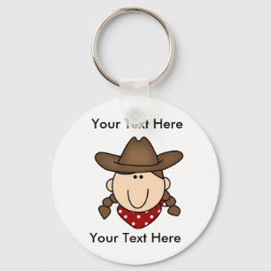 Beställnings- Cowgirlbrunt Keychain Nyckelring