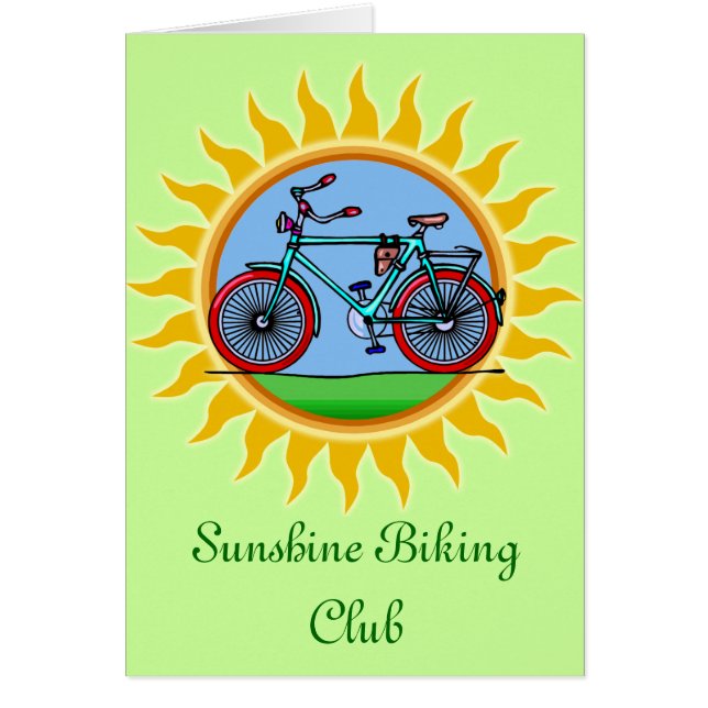 Beställnings- cykla klubblogotypbära hälsningskort (Framsidan)