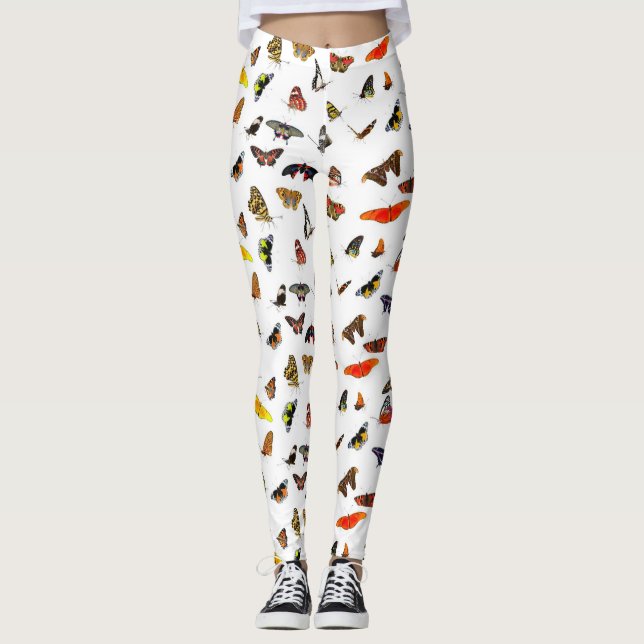 Beställnings- damaskerFJÄRILAR Leggings (Framsida)