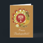 Beställnings- dekorativ Turkiet menora Helgkort<br><div class="desc">Dekorativ nyckfull thanksgivingkalkon med en Hanukkah menora. Personifiera beklädahälsningen och insidameddelandet för ett unikt Thanksgivukkah kort! © StudioMetzger.com genom att använda bilder© GraphicMarket. All reserverad rättigheter.</div>