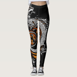 Beställnings- designad asiatisk drakedamasker leggings