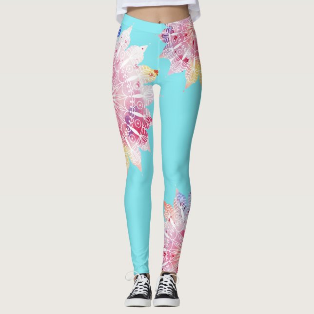 Beställnings- designad damaskerw-Tie-färg Mandala Leggings (Framsida)